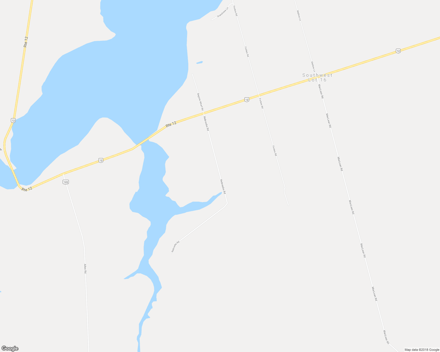 map of restaurants, bars, coffee shops, grocery stores, and more near Nebraska Road in Miscouche
