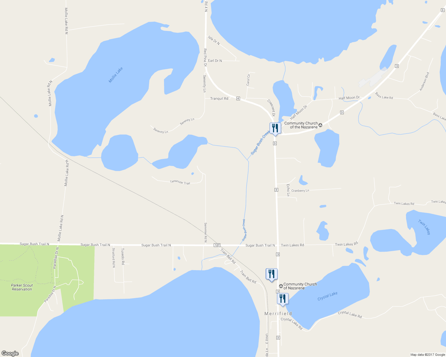 map of restaurants, bars, coffee shops, grocery stores, and more near 22448 Semmler Road North in Nisswa