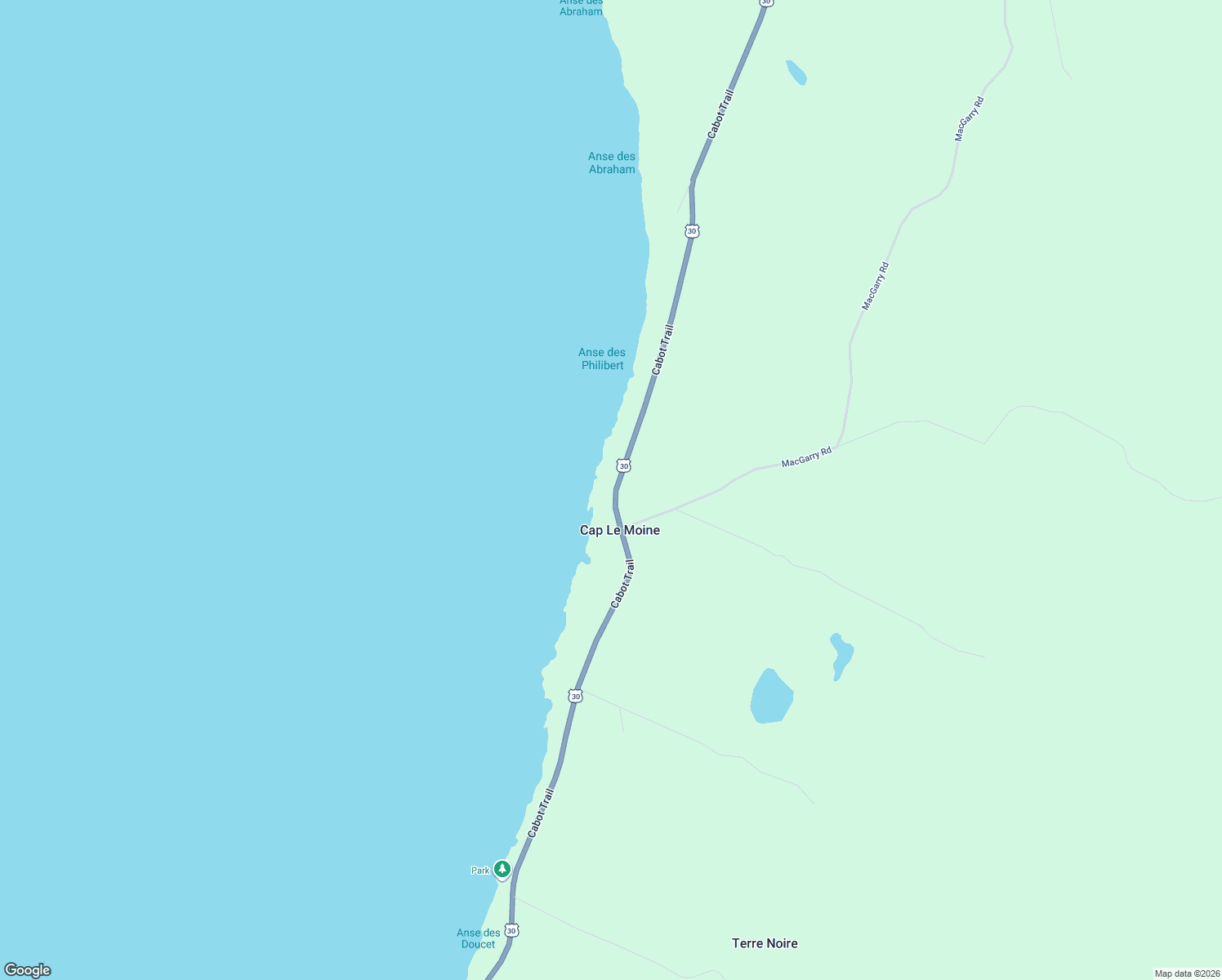 map of restaurants, bars, coffee shops, grocery stores, and more near 12020 Cabot Trail in Saint Joseph du Moine