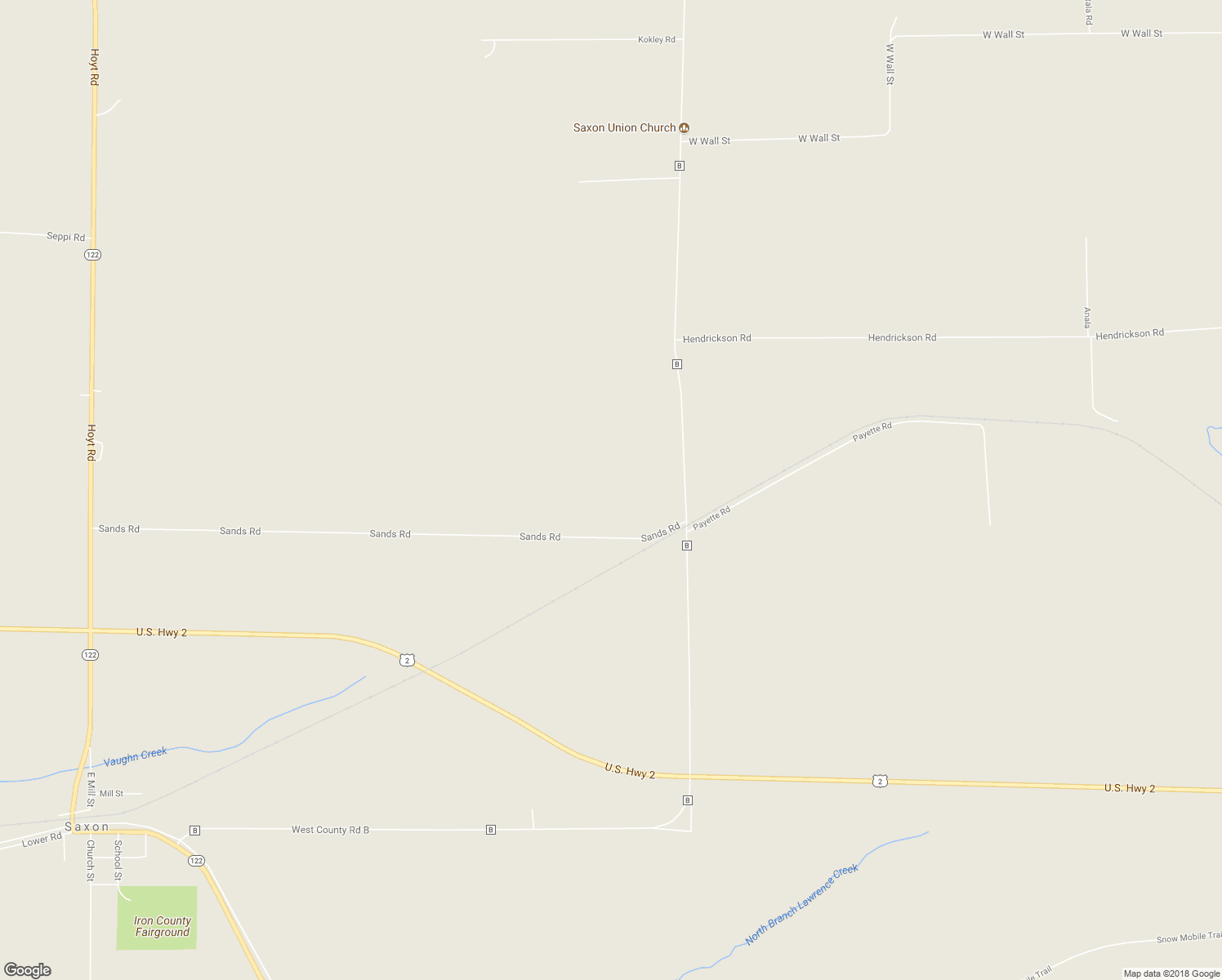 map of restaurants, bars, coffee shops, grocery stores, and more near 8988 Sands Road in Saxon