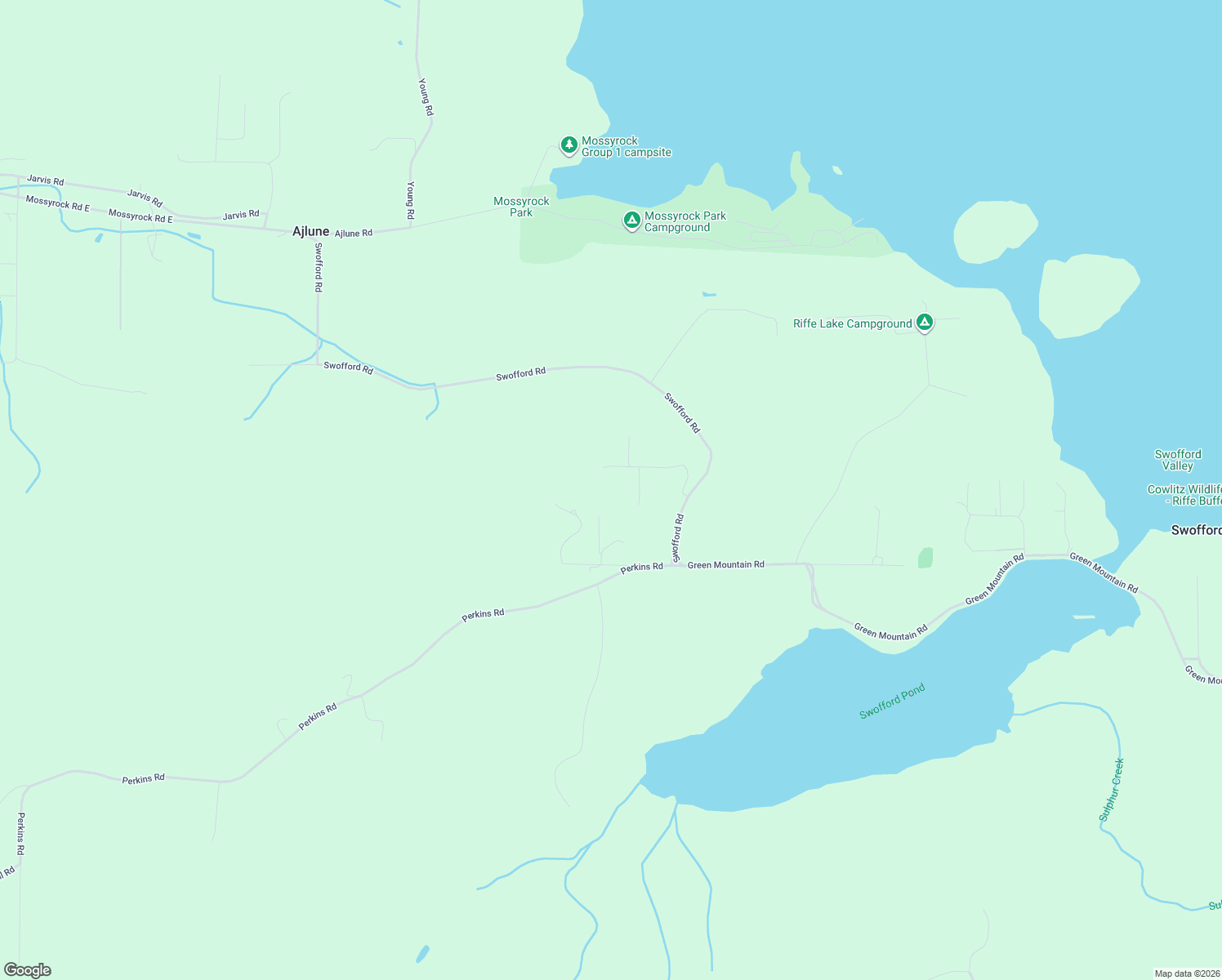 map of restaurants, bars, coffee shops, grocery stores, and more near 147 Elk Ridge Road in Mossyrock