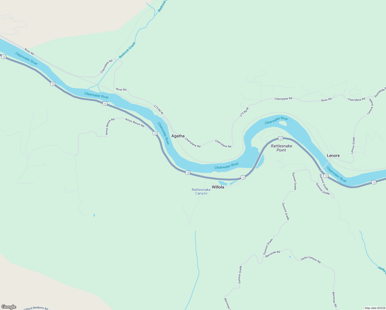 map of restaurants, bars, coffee shops, grocery stores, and more near 19489 Railroad Avenue in Lenore