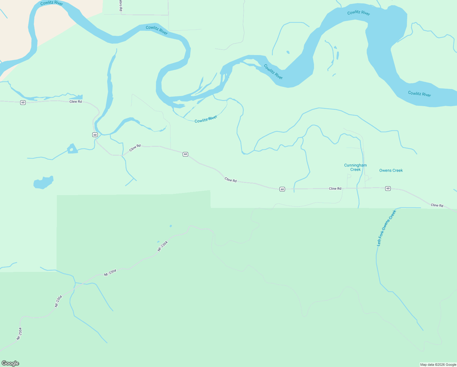 map of restaurants, bars, coffee shops, grocery stores, and more near 1079 Cline Road in Randle
