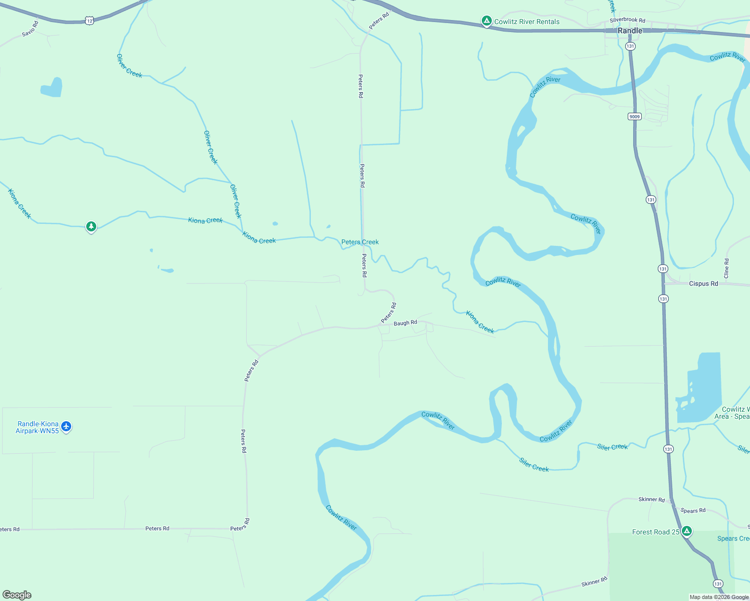 map of restaurants, bars, coffee shops, grocery stores, and more near 384 Peters Road in Randle