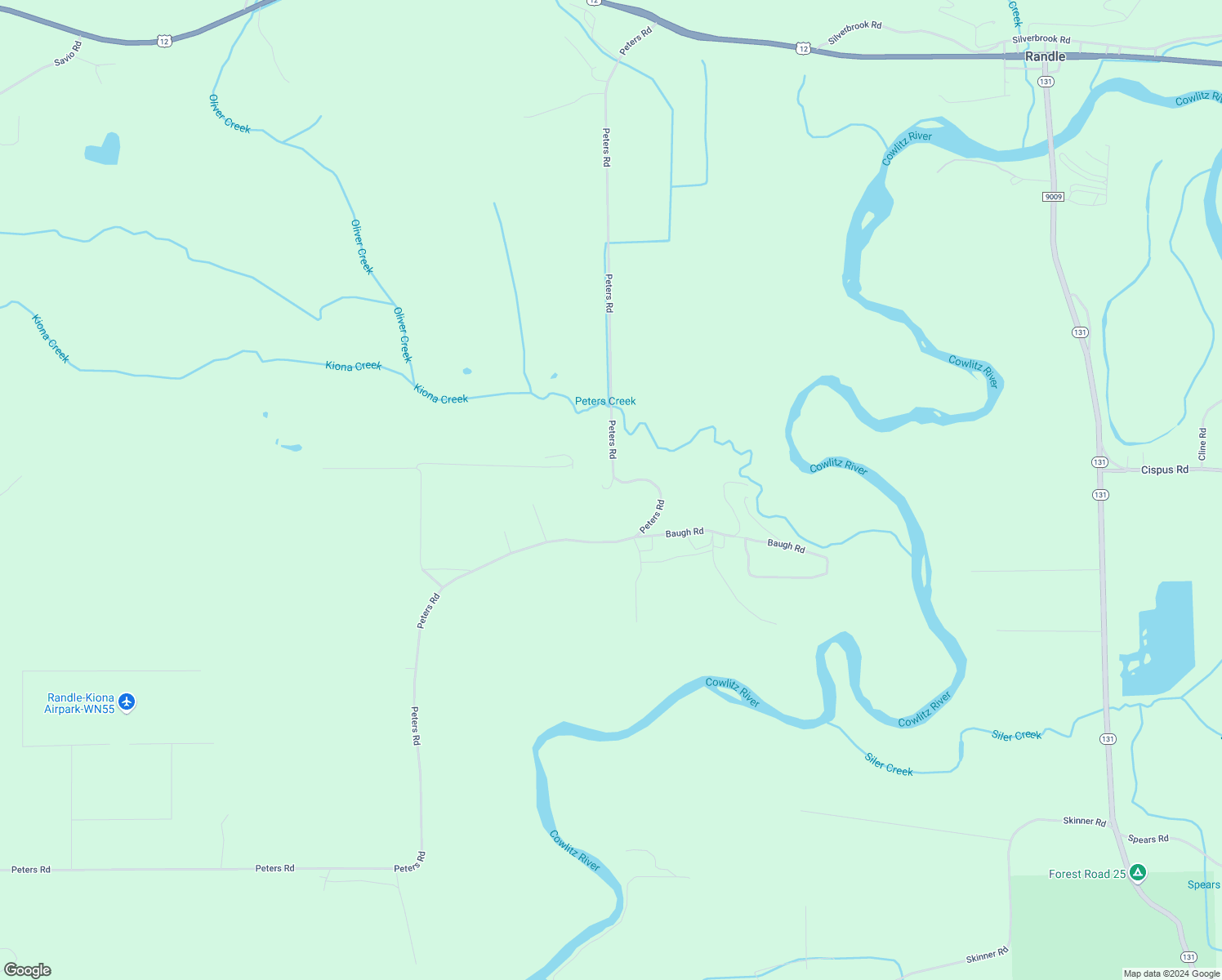 map of restaurants, bars, coffee shops, grocery stores, and more near 362 Peters Road in Randle