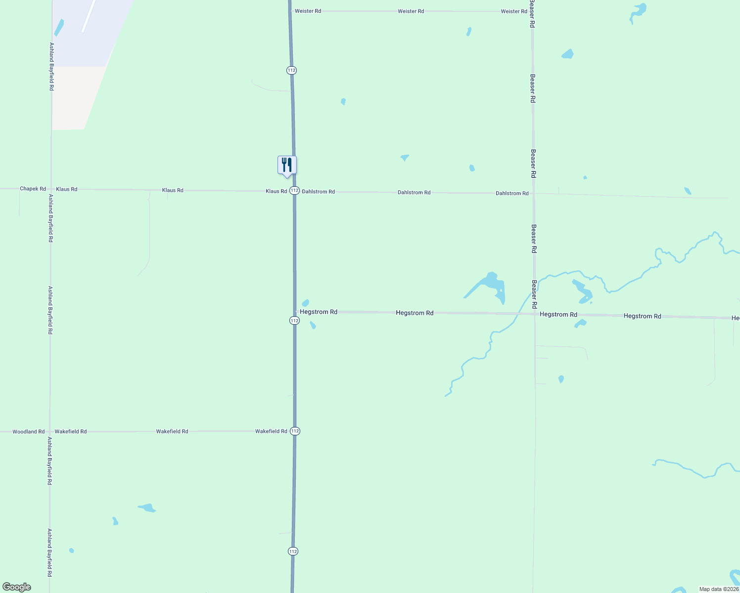 map of restaurants, bars, coffee shops, grocery stores, and more near 61318 Hegstrom Road in Ashland