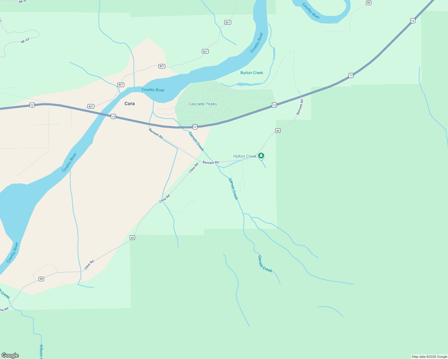 map of restaurants, bars, coffee shops, grocery stores, and more near 193 Bennett Road in Randle