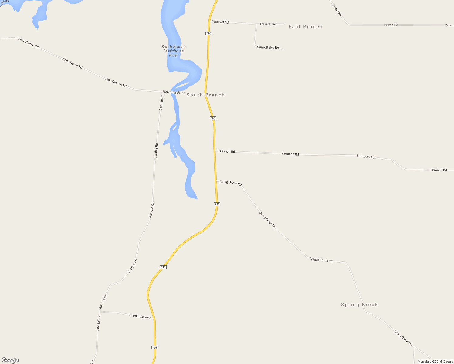 map of restaurants, bars, coffee shops, grocery stores, and more near 444 Spring Brook Road in South Branch