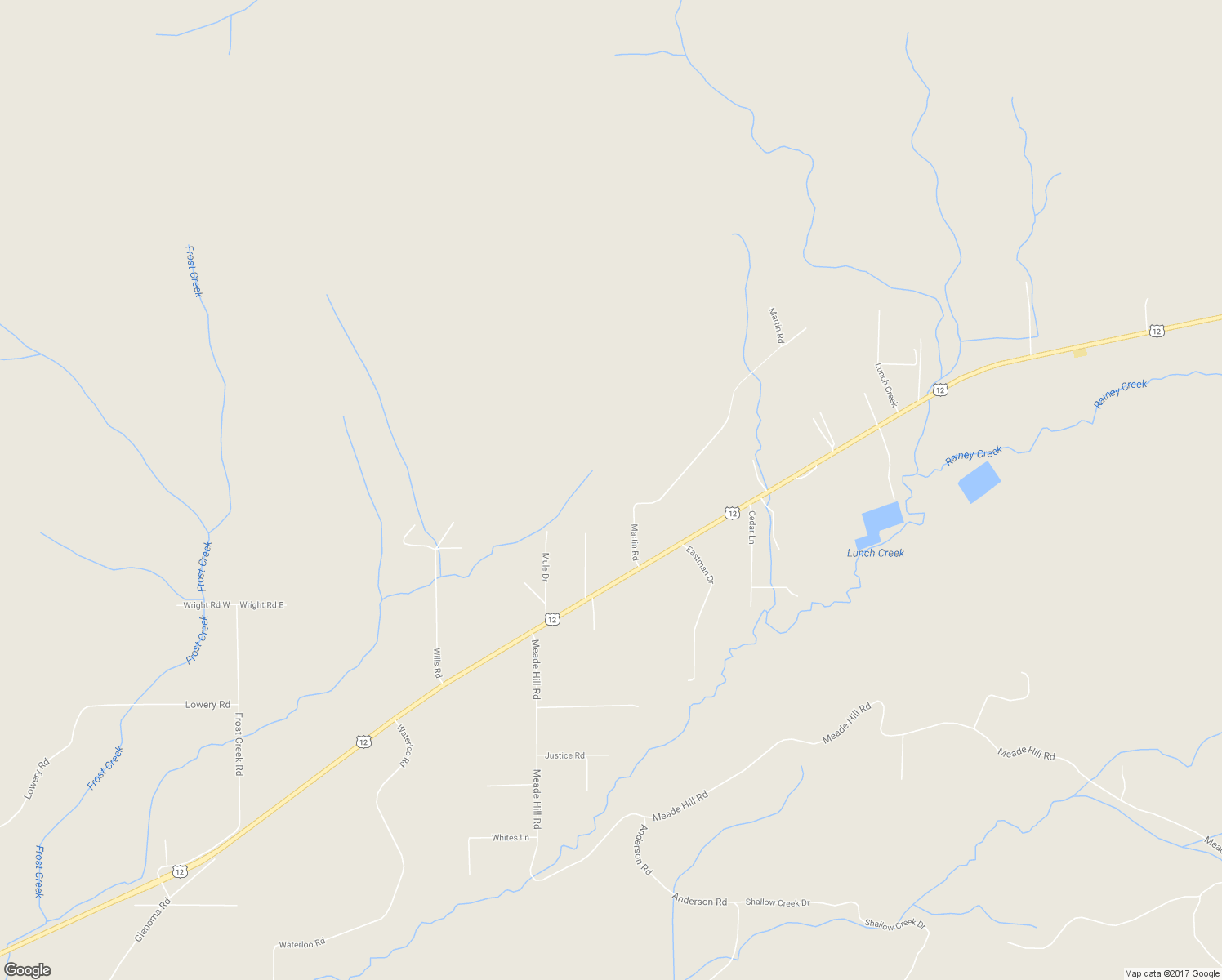 map of restaurants, bars, coffee shops, grocery stores, and more near 133 Martin Road in Glenoma