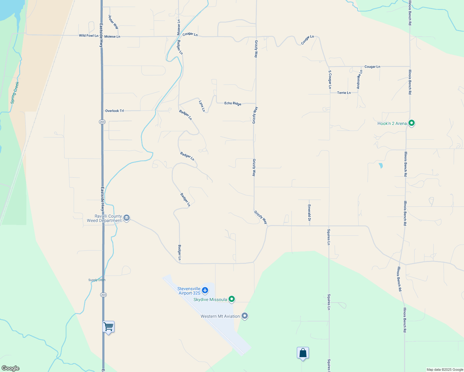 map of restaurants, bars, coffee shops, grocery stores, and more near 471 Ashleigh Lane in Stevensville