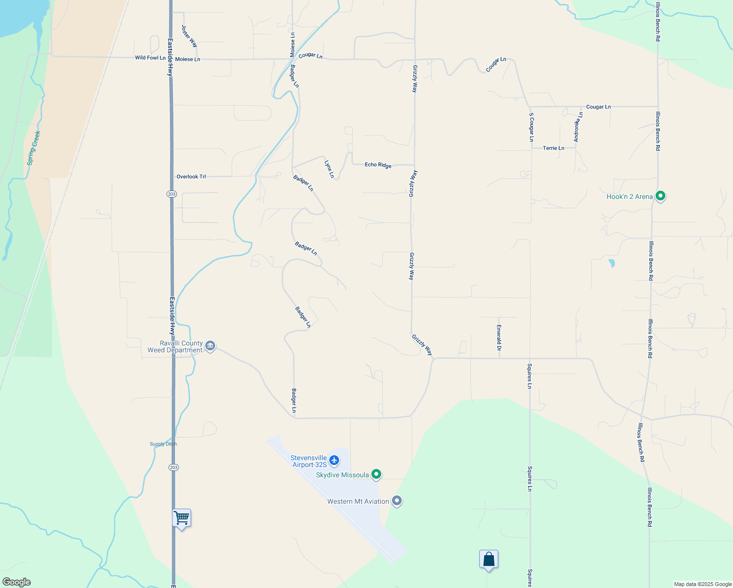 map of restaurants, bars, coffee shops, grocery stores, and more near 471 Ashleigh Lane in Stevensville