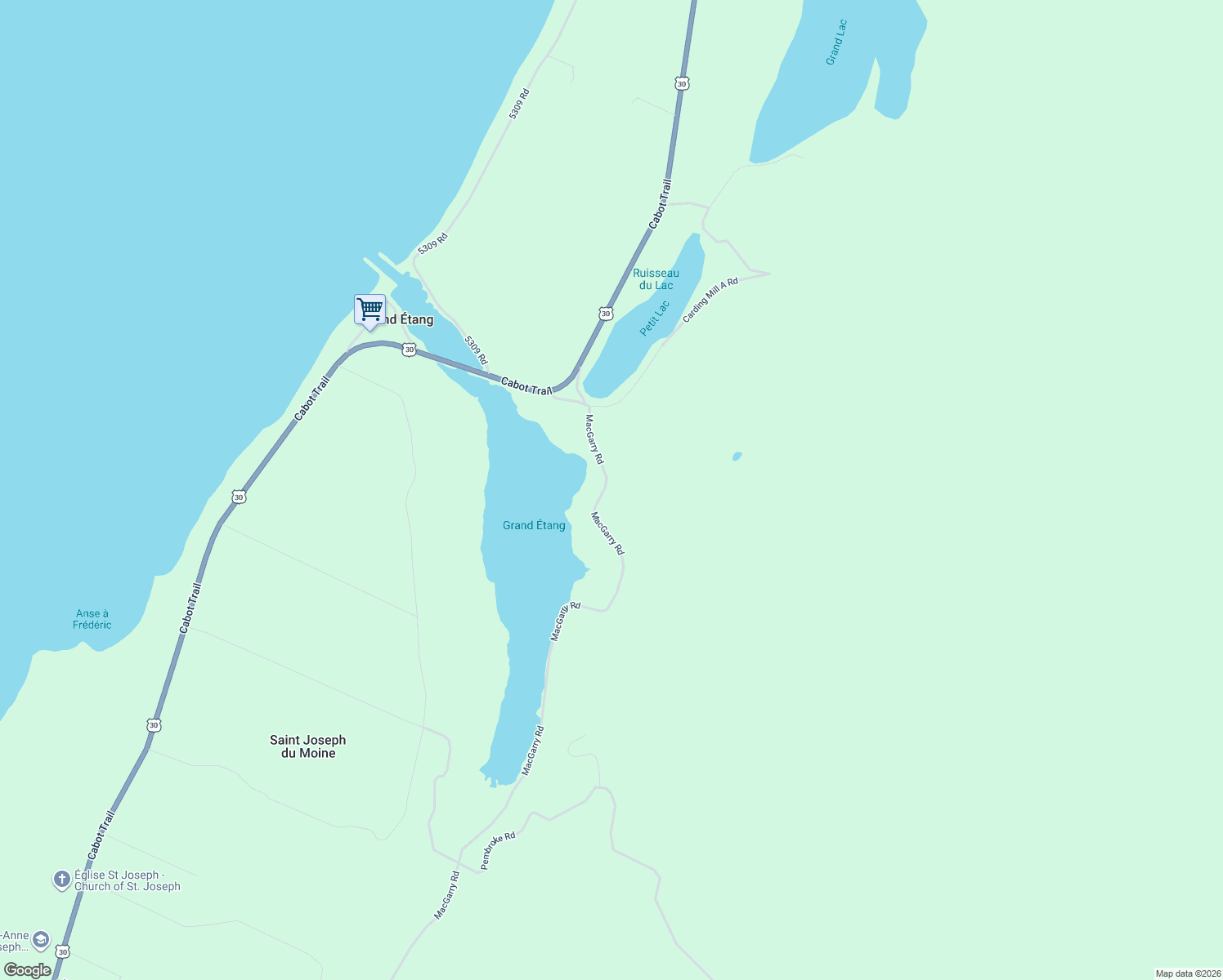 map of restaurants, bars, coffee shops, grocery stores, and more near 1302 MacGarry Road in Grand Étang