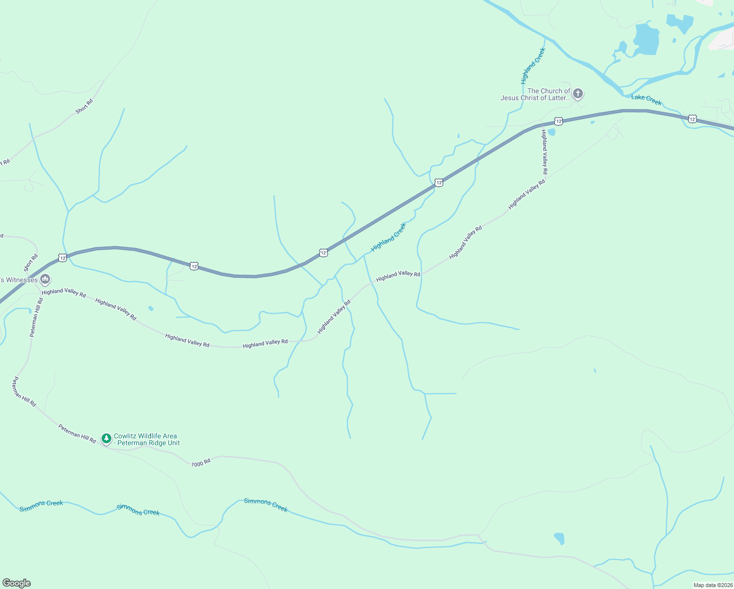 map of restaurants, bars, coffee shops, grocery stores, and more near 410 Highland Valley Road in Morton