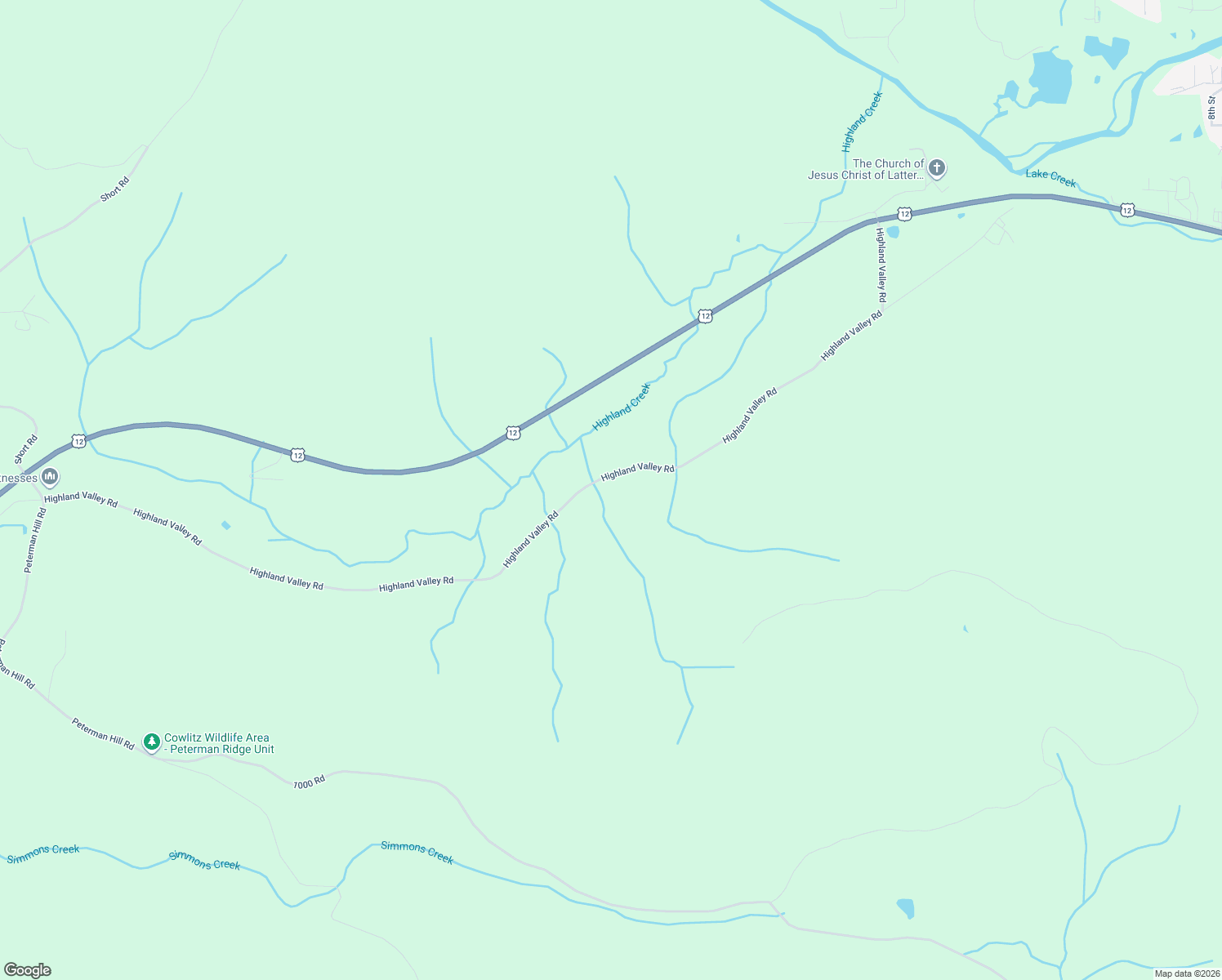 map of restaurants, bars, coffee shops, grocery stores, and more near 410 Highland Valley Road in Morton