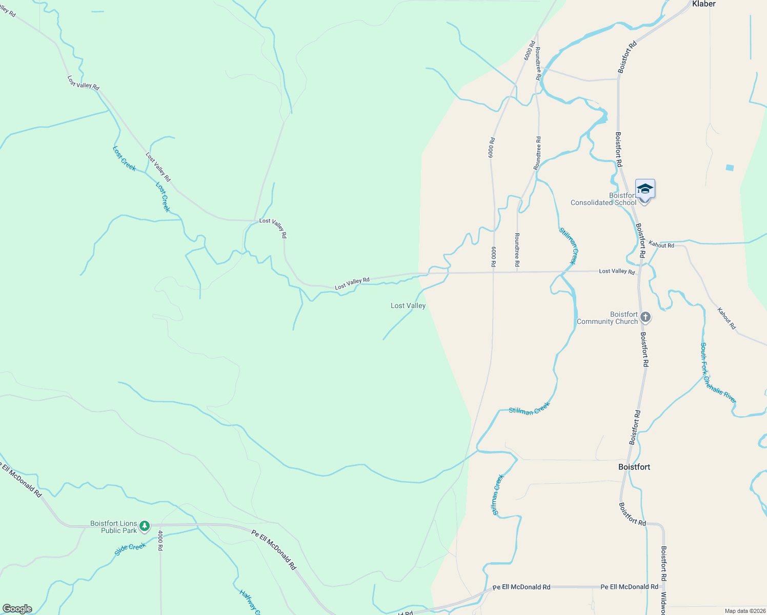map of restaurants, bars, coffee shops, grocery stores, and more near 307 Lost Valley Road in Lewis County