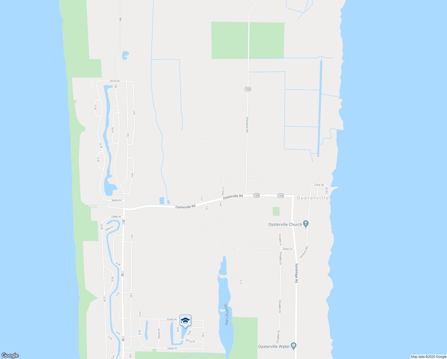map of restaurants, bars, coffee shops, grocery stores, and more near 28614 W Lane in Ocean Park