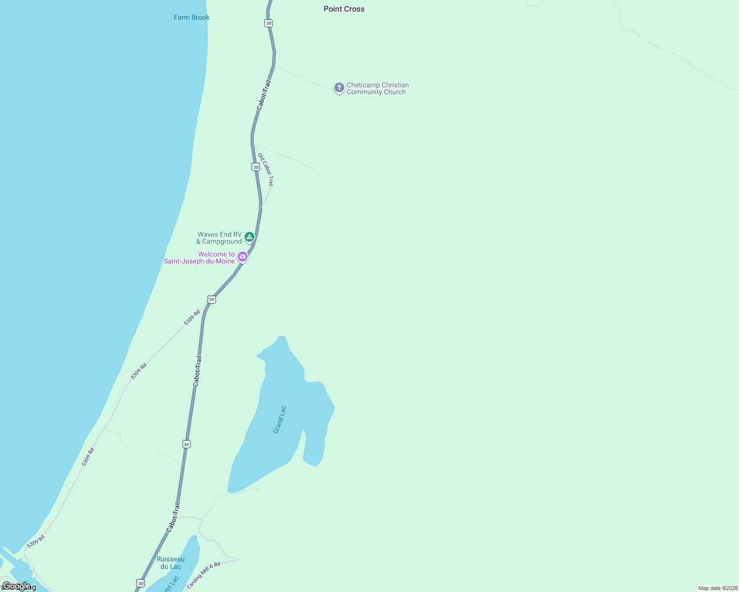 map of restaurants, bars, coffee shops, grocery stores, and more near 13808 Cabot Trail in Grand Étang