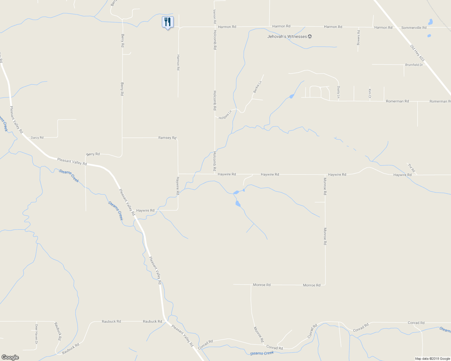 map of restaurants, bars, coffee shops, grocery stores, and more near 523 Haywire Road in Winlock