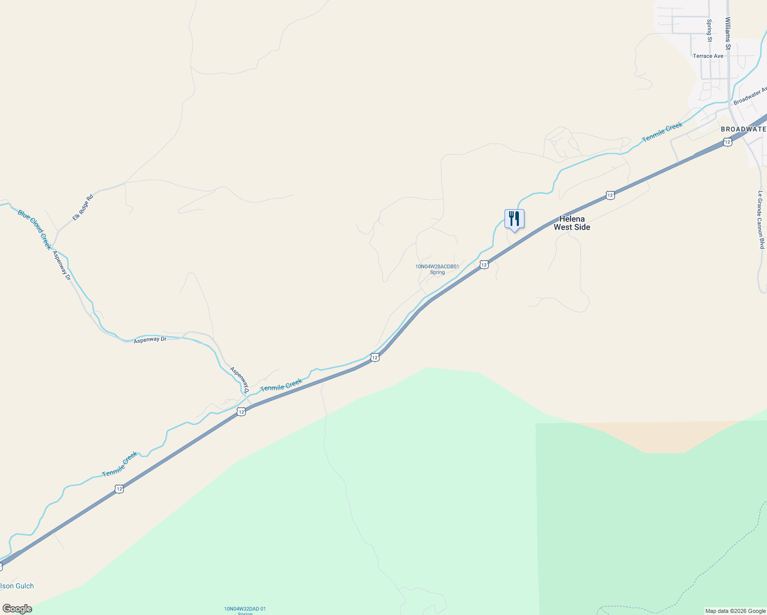 map of restaurants, bars, coffee shops, grocery stores, and more near 4852 10 Mile View Rd in Helena