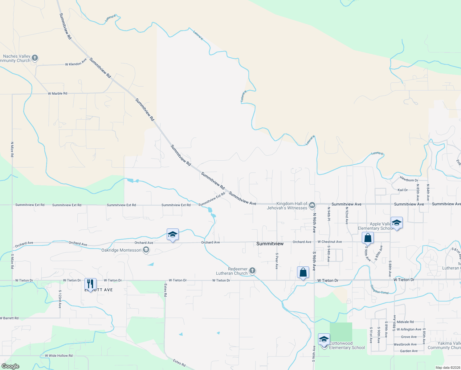 map of restaurants, bars, coffee shops, grocery stores, and more near in Summitview