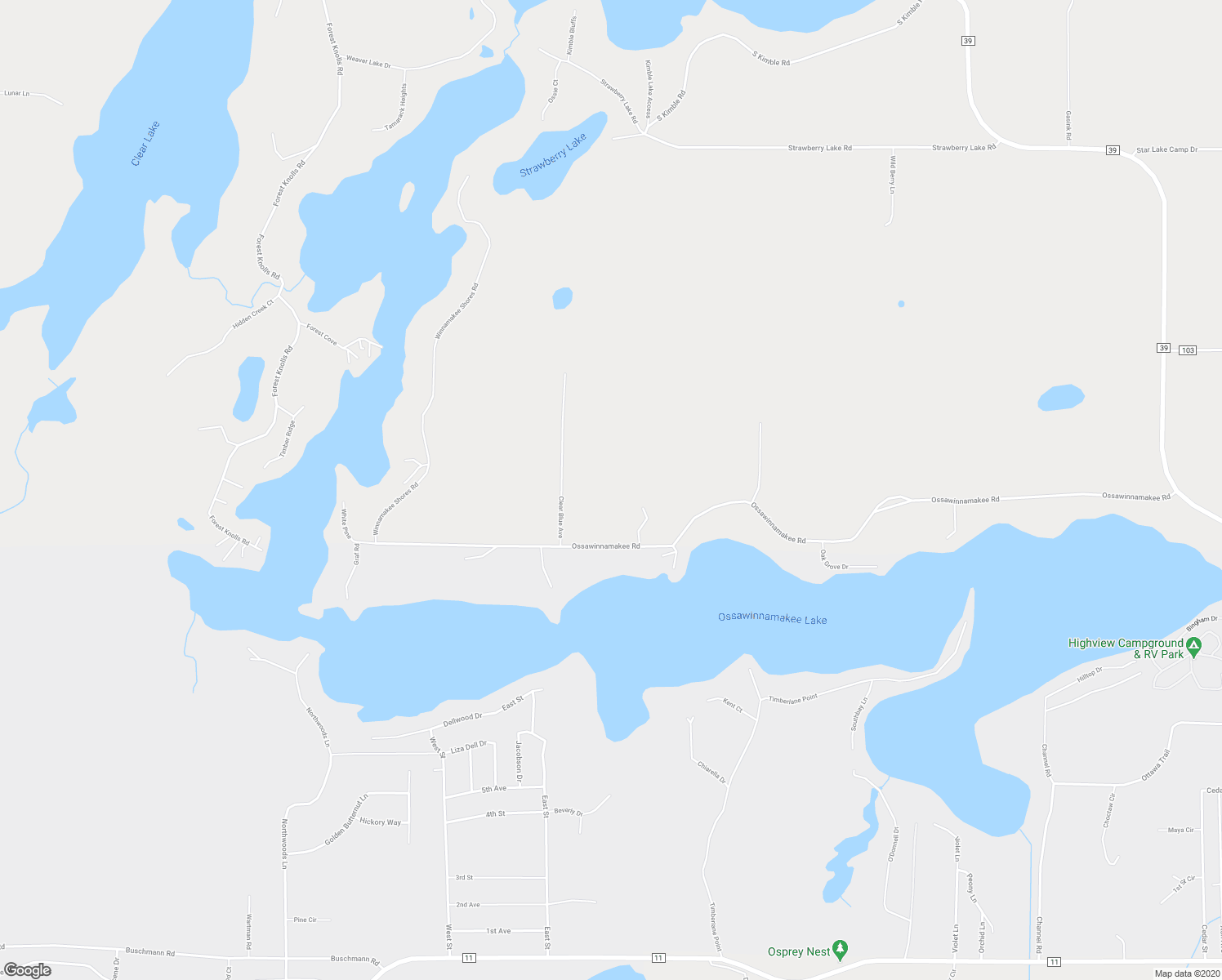 map of restaurants, bars, coffee shops, grocery stores, and more near 9364 Ossawinnamakee Road in Pequot Lakes