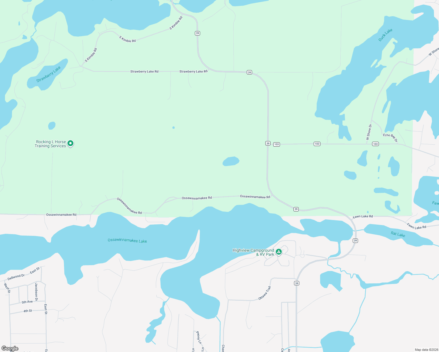map of restaurants, bars, coffee shops, grocery stores, and more near 10422 Ossawinnamakee Road in Pequot Lakes