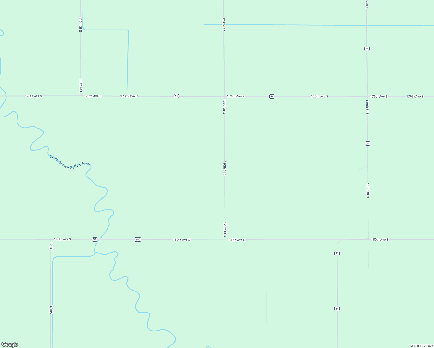 map of restaurants, bars, coffee shops, grocery stores, and more near 17521 120th Street South in Barnesville