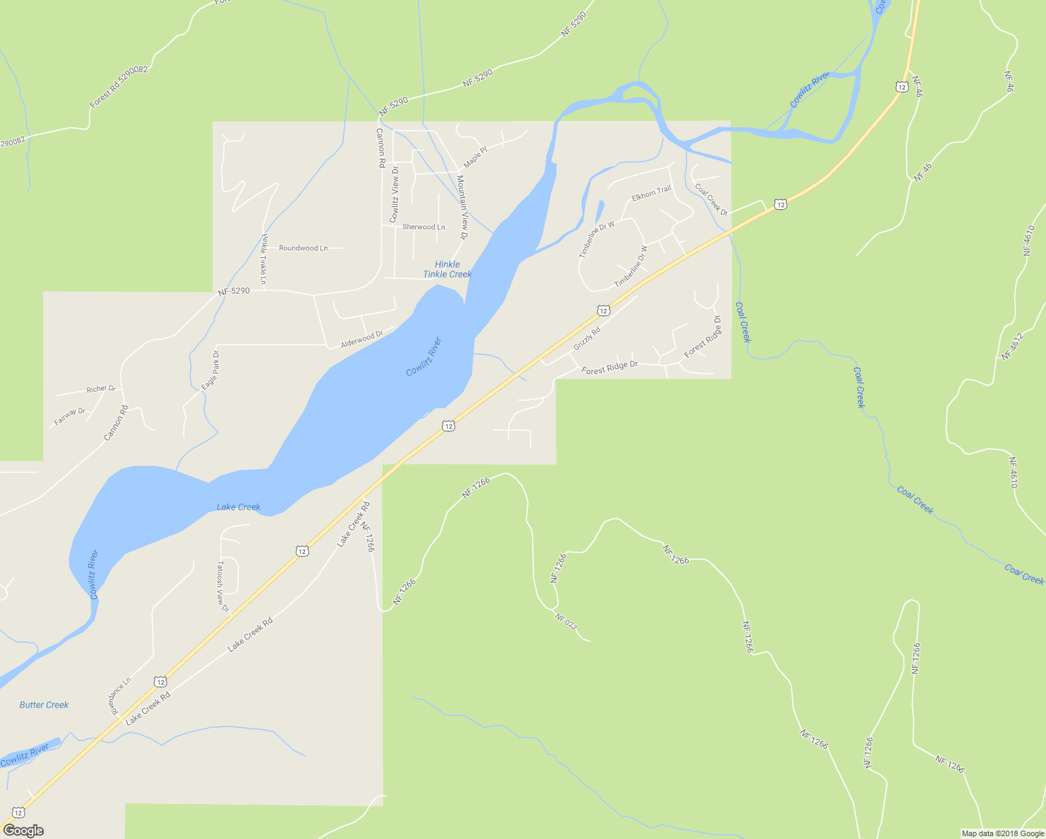 map of restaurants, bars, coffee shops, grocery stores, and more near 161 Summit Drive in Randle