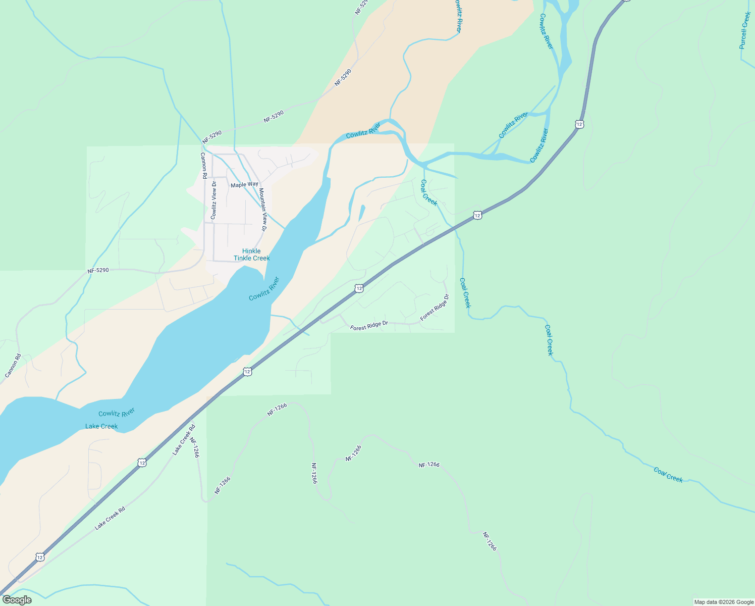 map of restaurants, bars, coffee shops, grocery stores, and more near 106 Long Branch Road in Packwood
