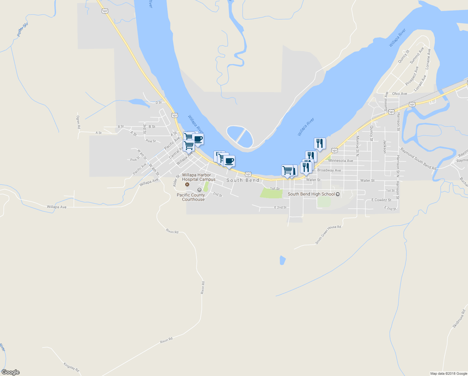 map of restaurants, bars, coffee shops, grocery stores, and more near 209 Ferry St in South Bend