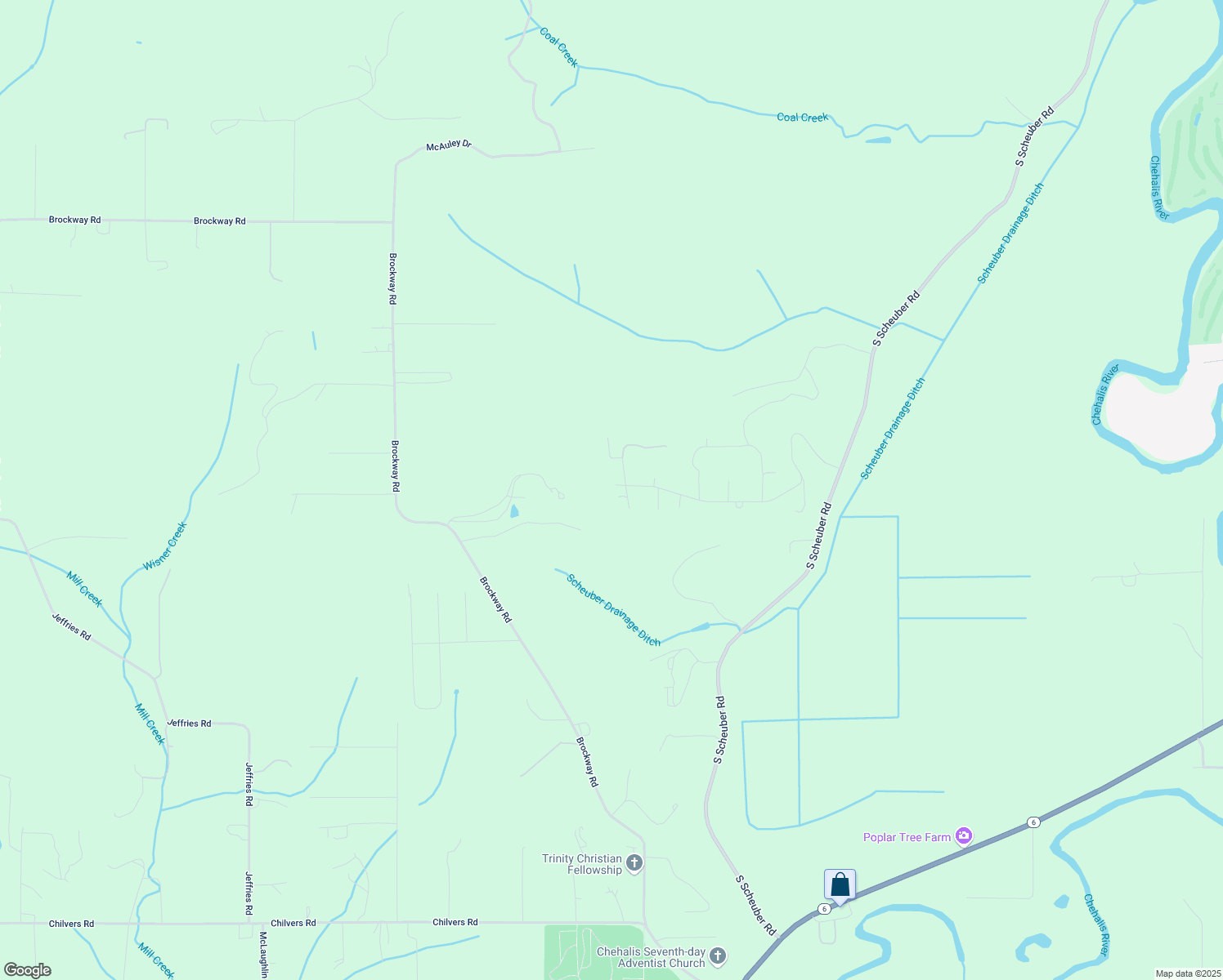 map of restaurants, bars, coffee shops, grocery stores, and more near 100 Deerfield Place in Chehalis