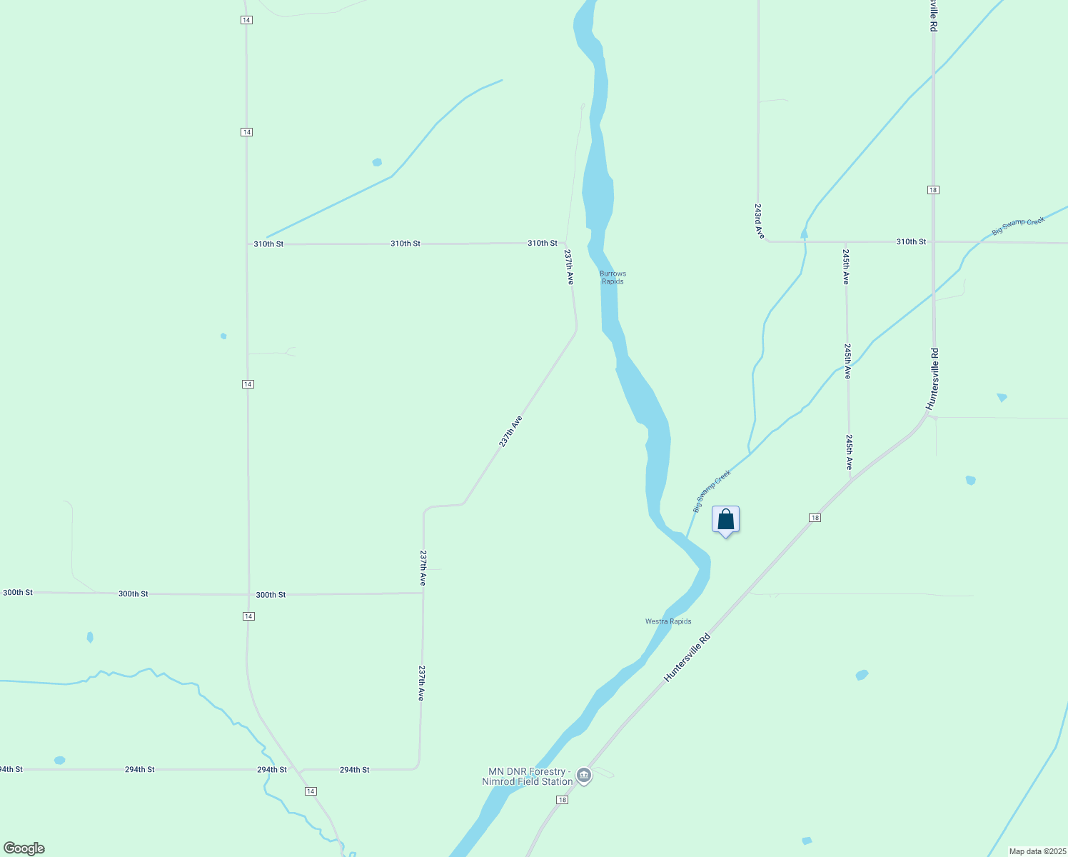 map of restaurants, bars, coffee shops, grocery stores, and more near 30530 237th Avenue in Sebeka