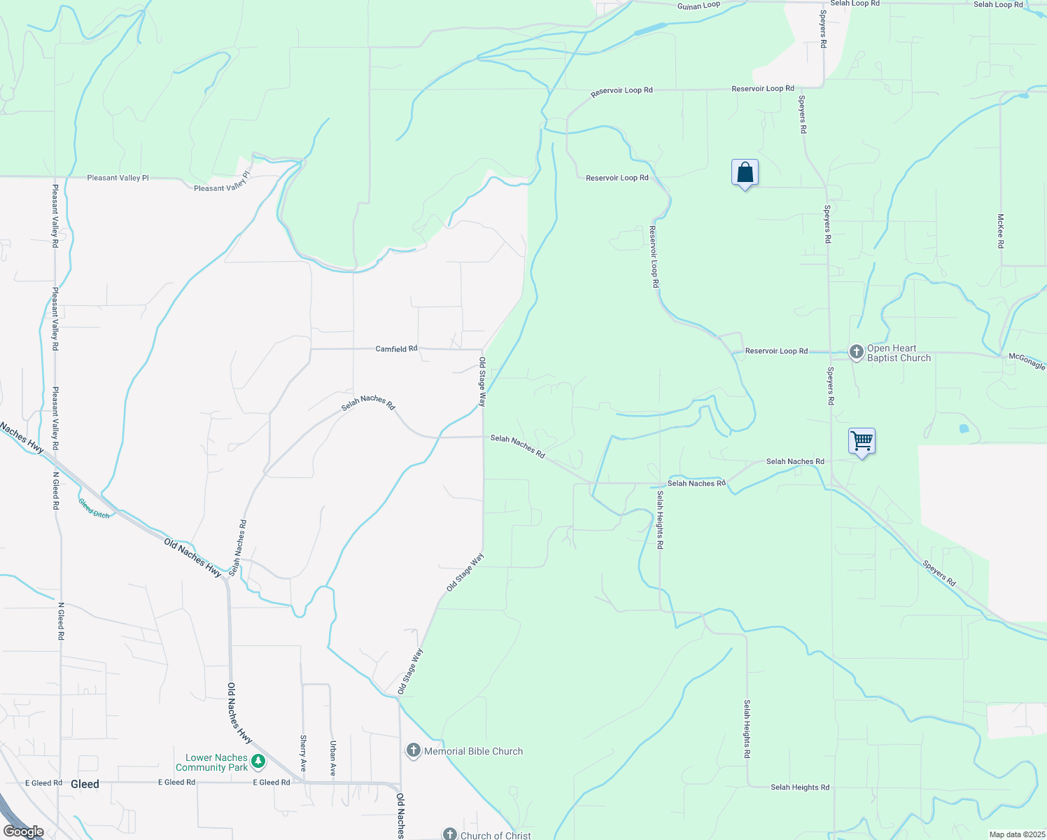 map of restaurants, bars, coffee shops, grocery stores, and more near 1307 Old Stage Way in Yakima