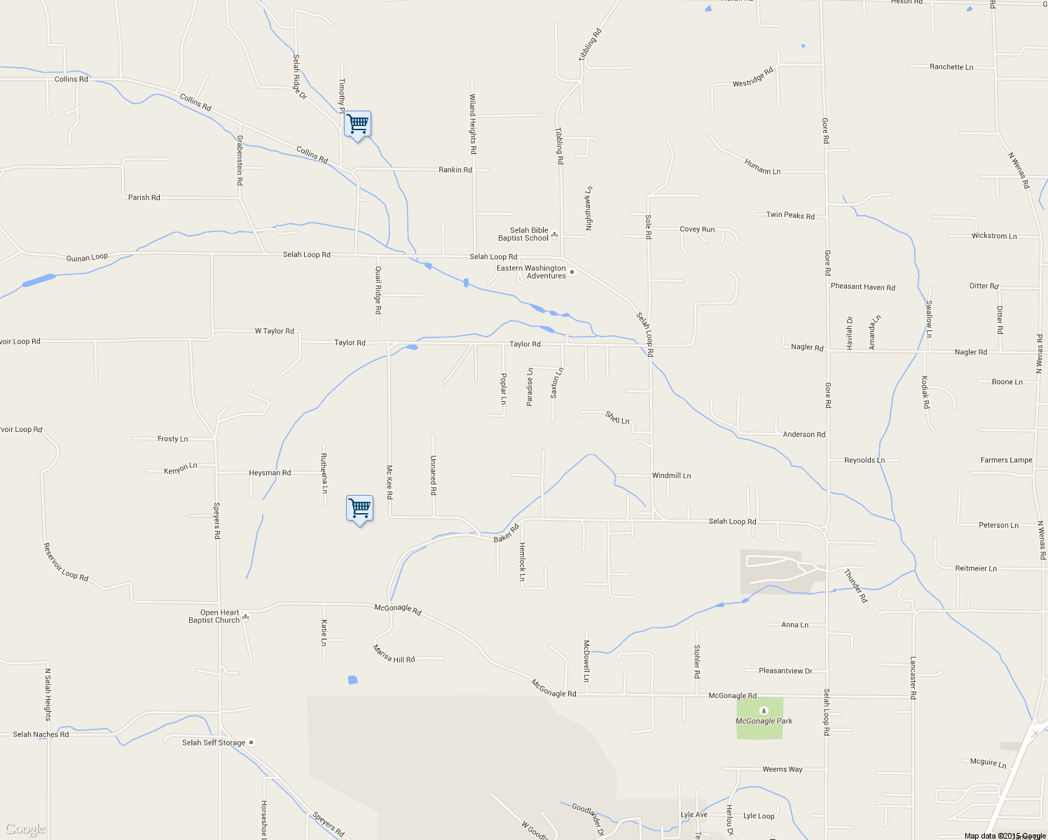 map of restaurants, bars, coffee shops, grocery stores, and more near 180 Paradise Ln in Selah