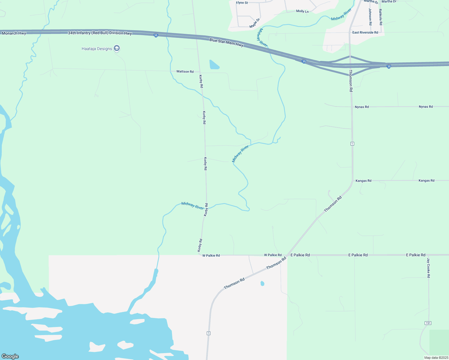 map of restaurants, bars, coffee shops, grocery stores, and more near 170 Korby Road in Esko