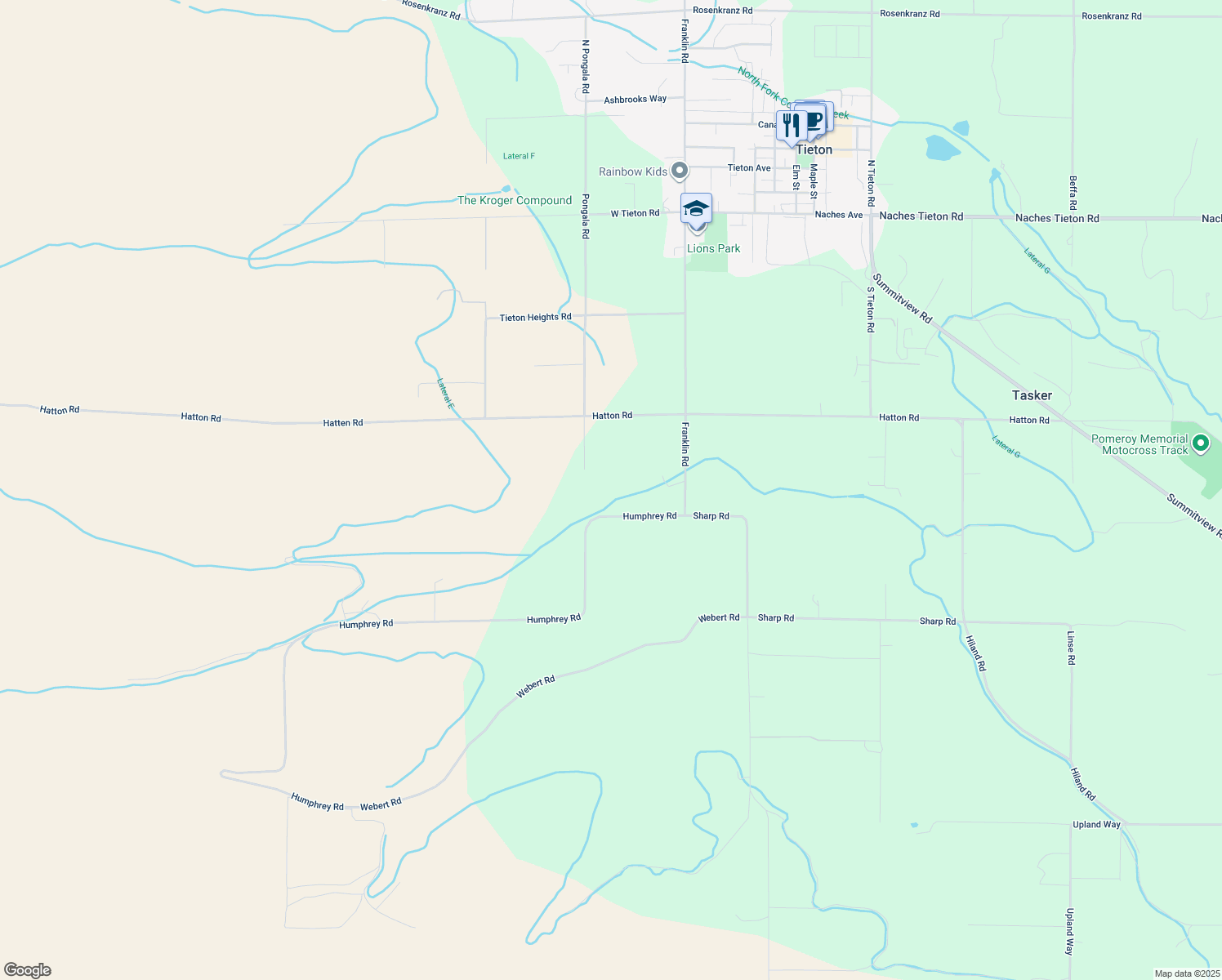 map of restaurants, bars, coffee shops, grocery stores, and more near 181 Humphrey Rd in Tieton