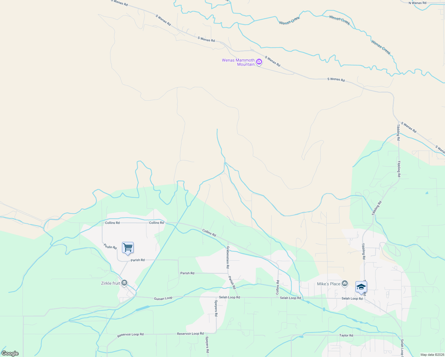 map of restaurants, bars, coffee shops, grocery stores, and more near 721 Selah Ridge Dr in Selah