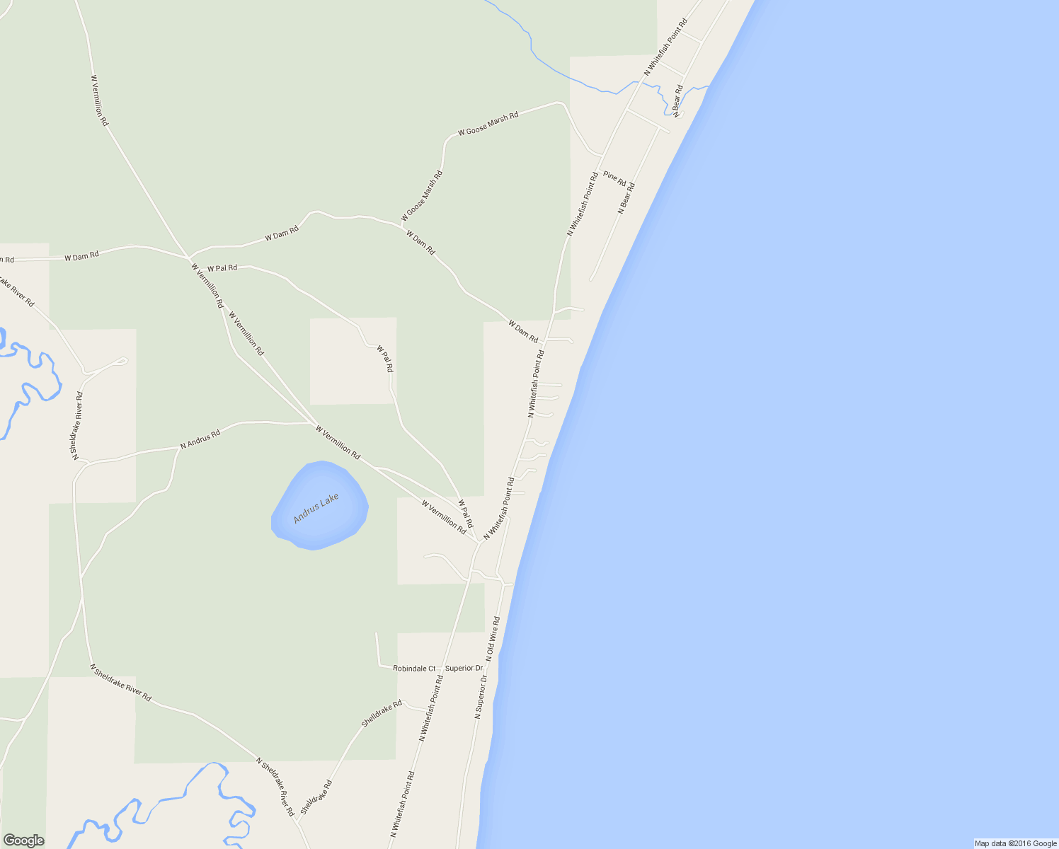 map of restaurants, bars, coffee shops, grocery stores, and more near North Whitefish Point Road in Paradise