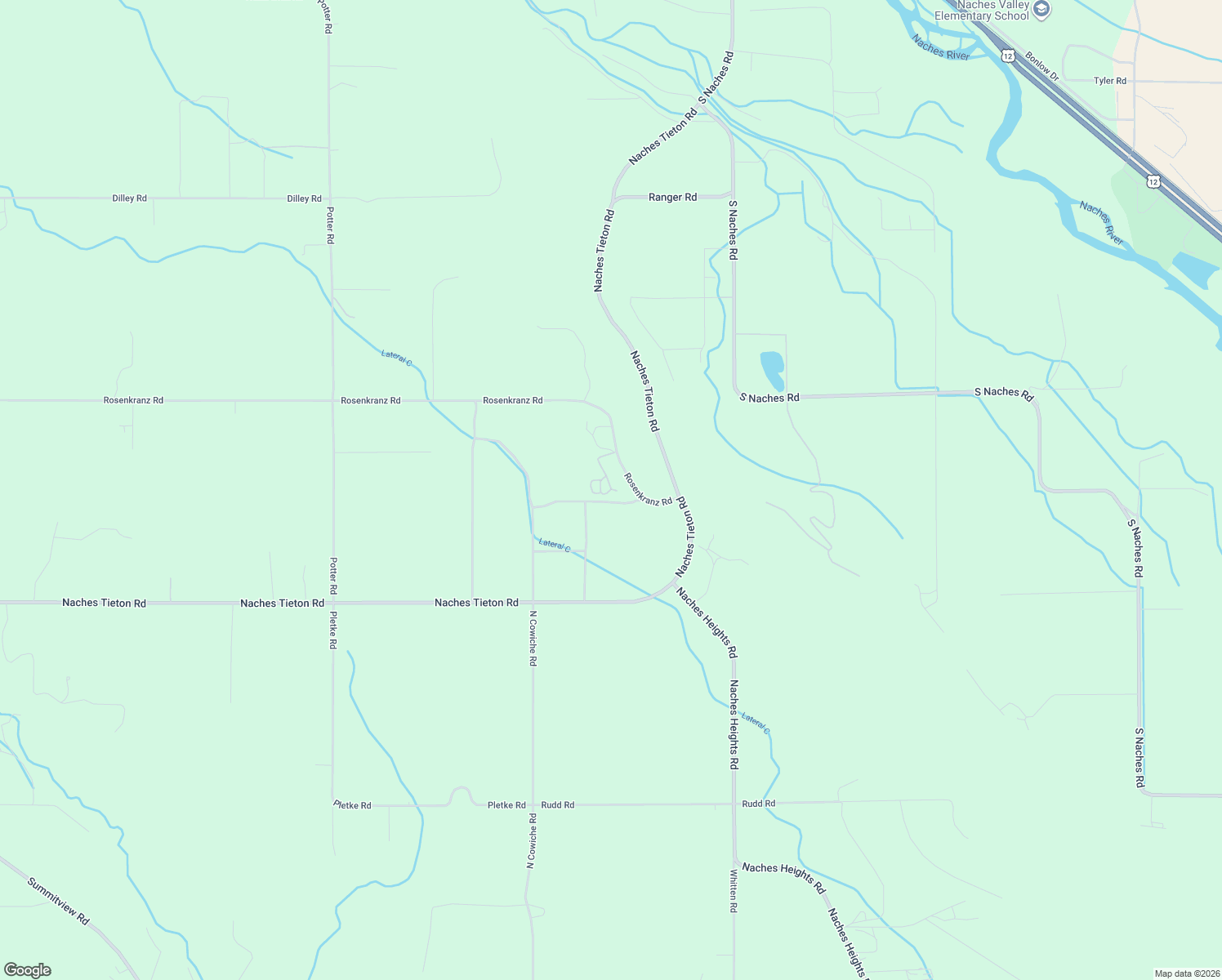map of restaurants, bars, coffee shops, grocery stores, and more near 2-218 Rosenkranz Rd in Tieton