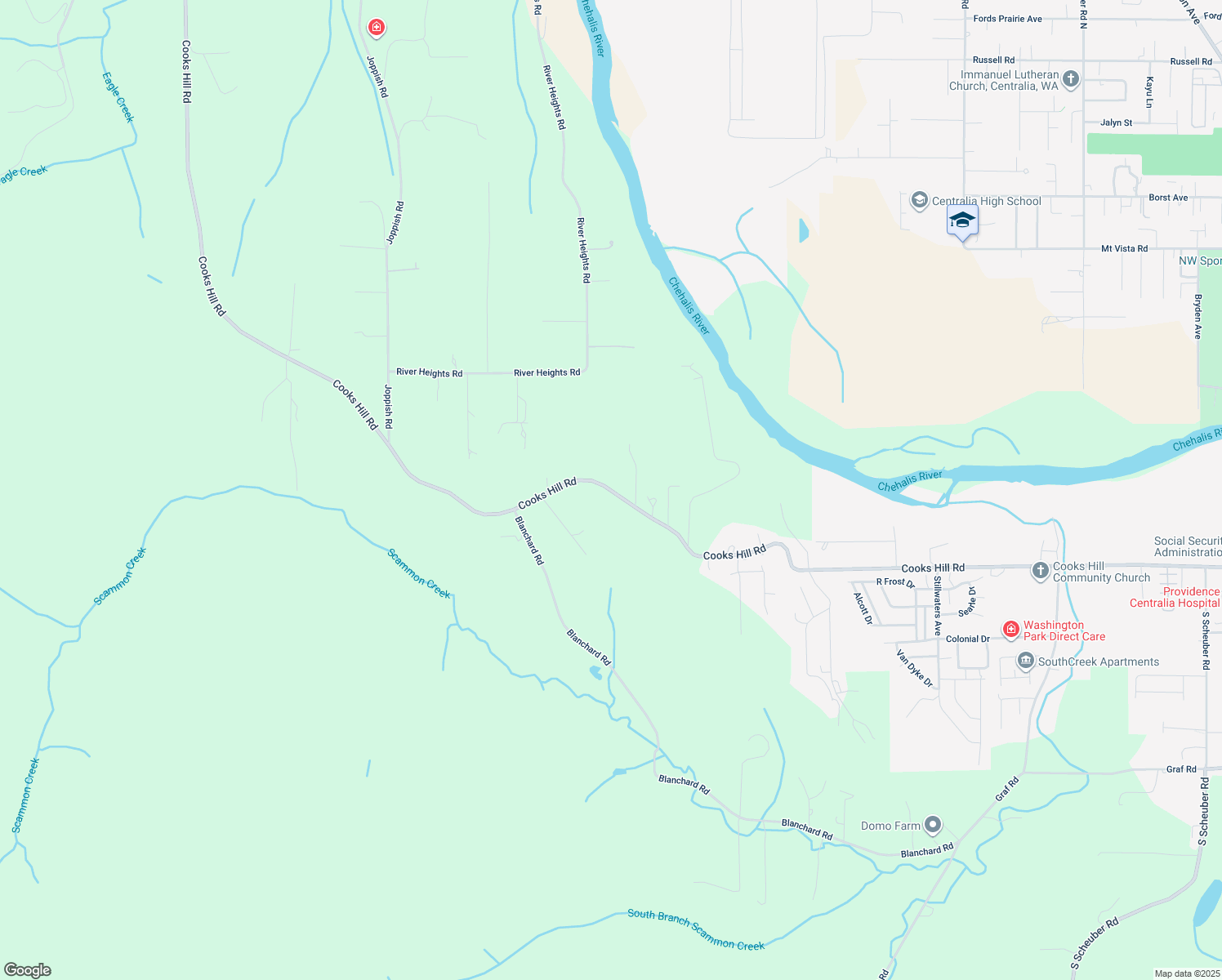 map of restaurants, bars, coffee shops, grocery stores, and more near 3574 Cooks Hill Road in Centralia