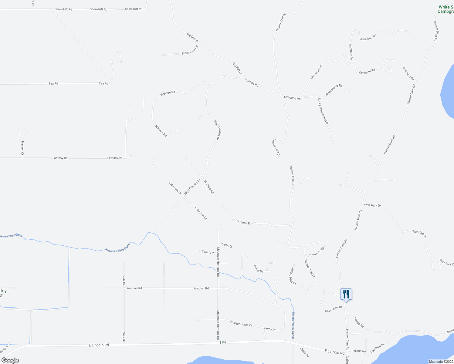 map of restaurants, bars, coffee shops, grocery stores, and more near 6031 North Slope Road in Helena