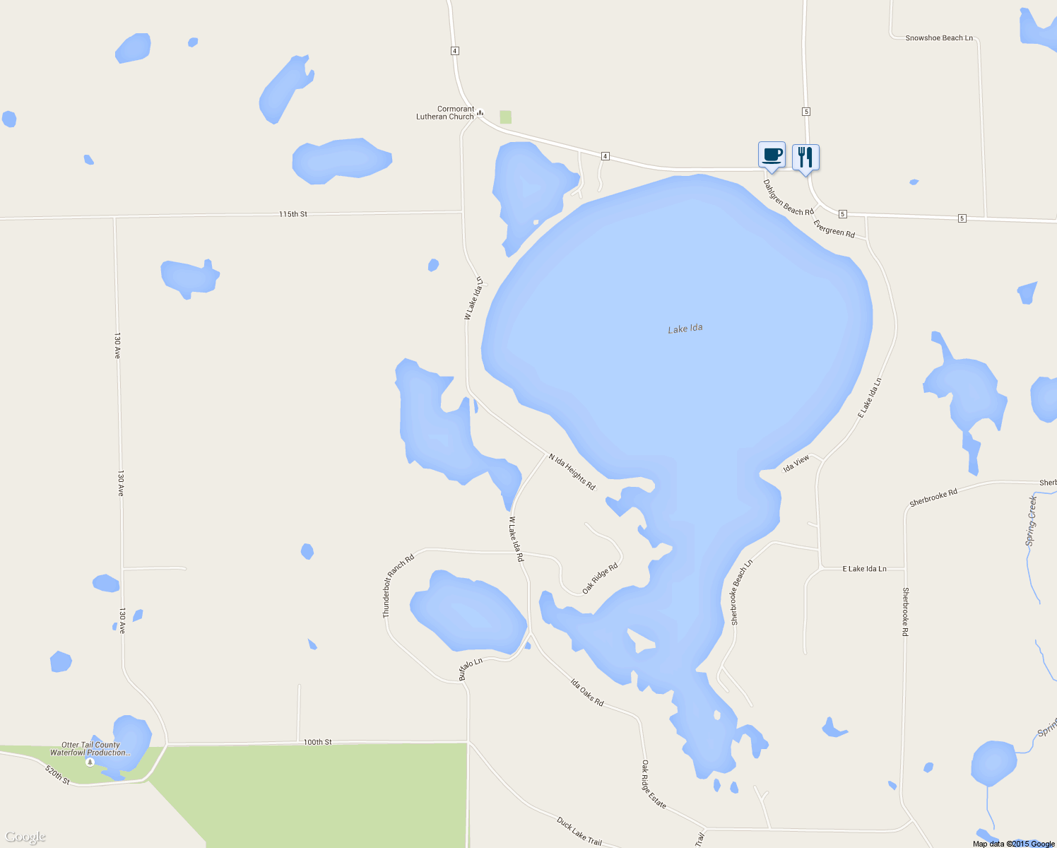 map of restaurants, bars, coffee shops, grocery stores, and more near 10905 West Lake Ida Lane in Lake Park