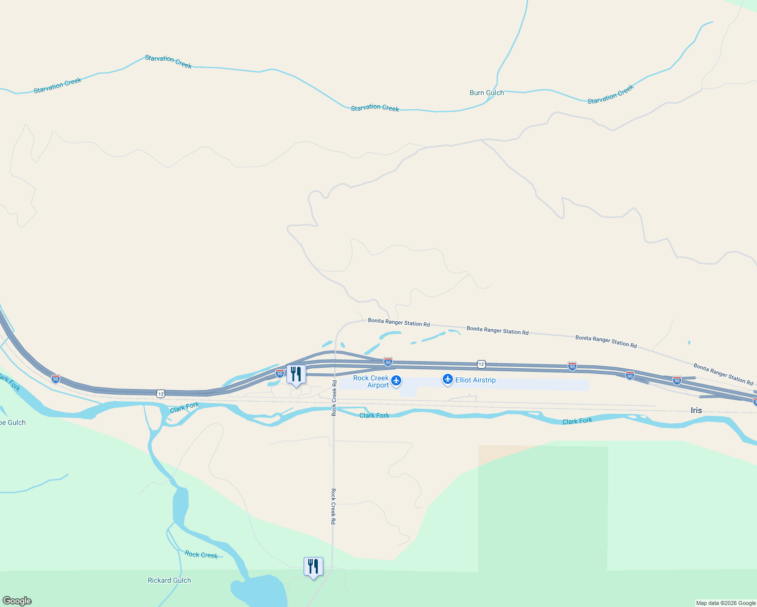 map of restaurants, bars, coffee shops, grocery stores, and more near 23970 Bonita Ranger Station Road in Clinton