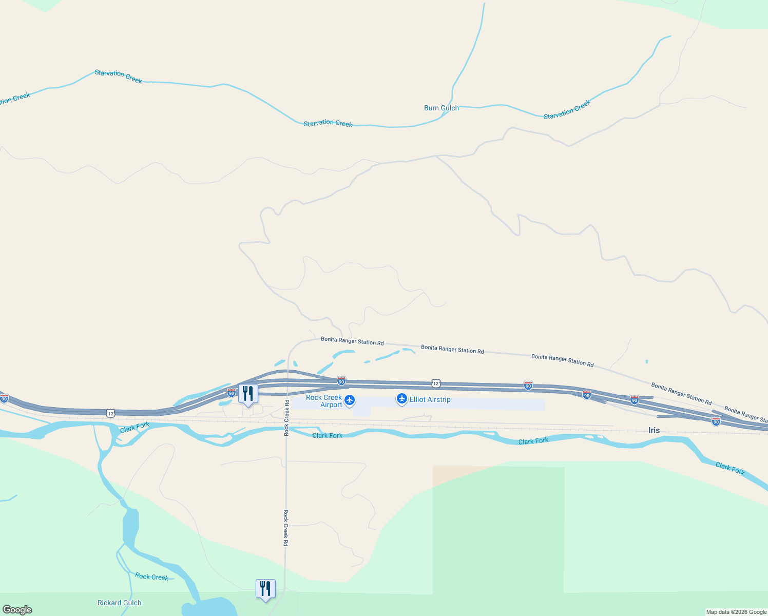 map of restaurants, bars, coffee shops, grocery stores, and more near 24461 Stonefly Road in Clinton
