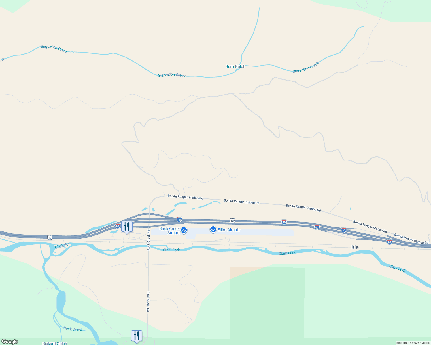 map of restaurants, bars, coffee shops, grocery stores, and more near 24461 Stonefly Road in Clinton