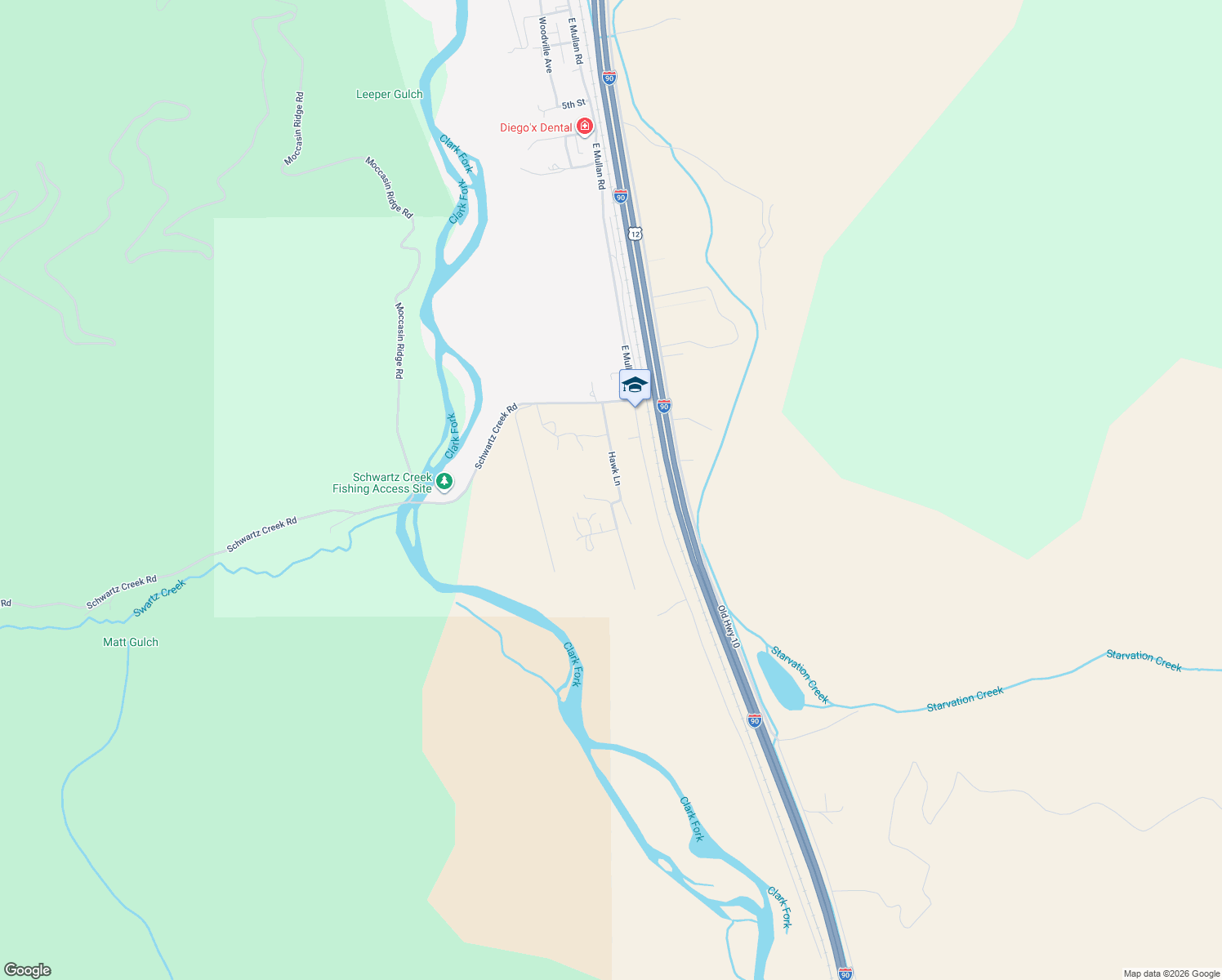 map of restaurants, bars, coffee shops, grocery stores, and more near 12407 Hawk Ln in Clinton