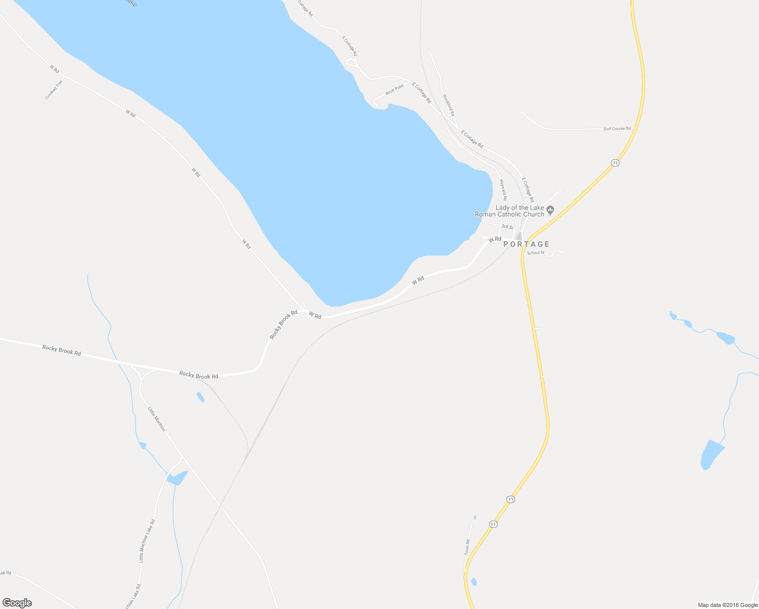 map of restaurants, bars, coffee shops, grocery stores, and more near 131 West Road in Portage Lake