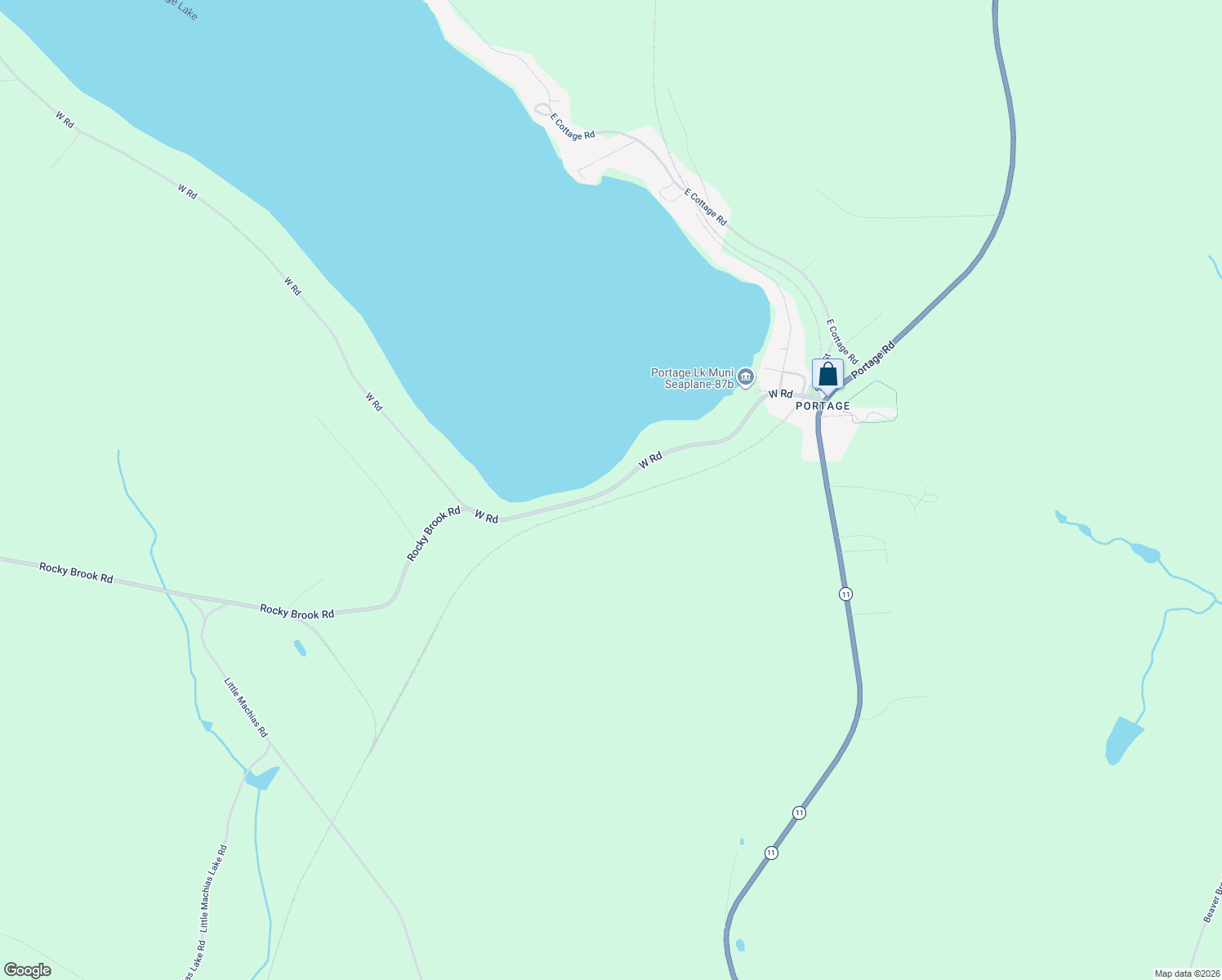 map of restaurants, bars, coffee shops, grocery stores, and more near 131 West Road in Portage Lake