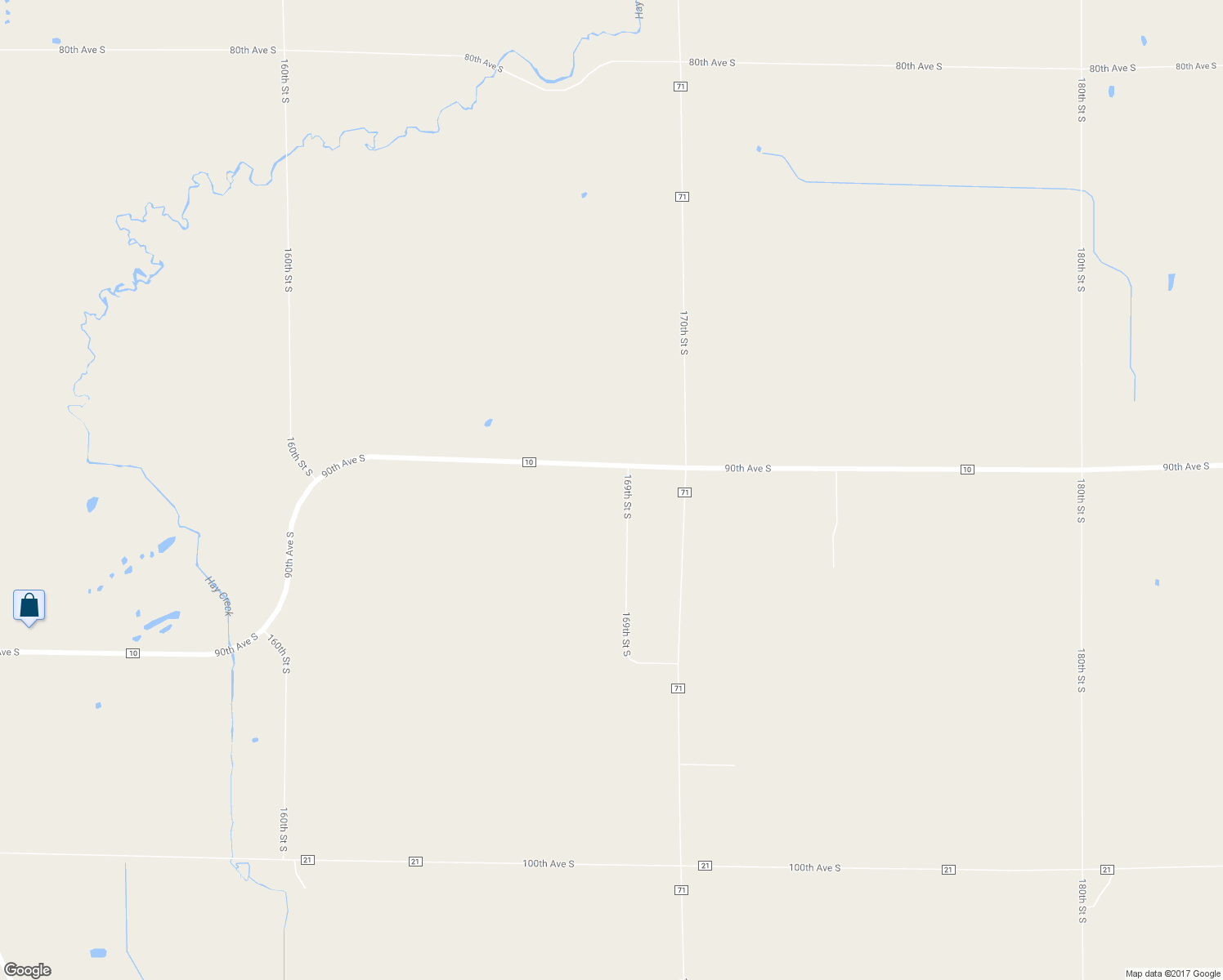 map of restaurants, bars, coffee shops, grocery stores, and more near 9049 169th Street South in Barnesville