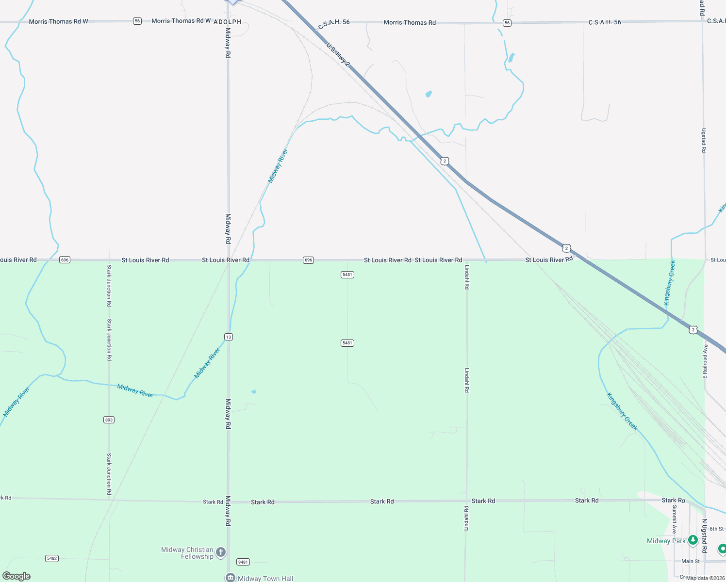 map of restaurants, bars, coffee shops, grocery stores, and more near 5582 Saint Louis River Road in Proctor